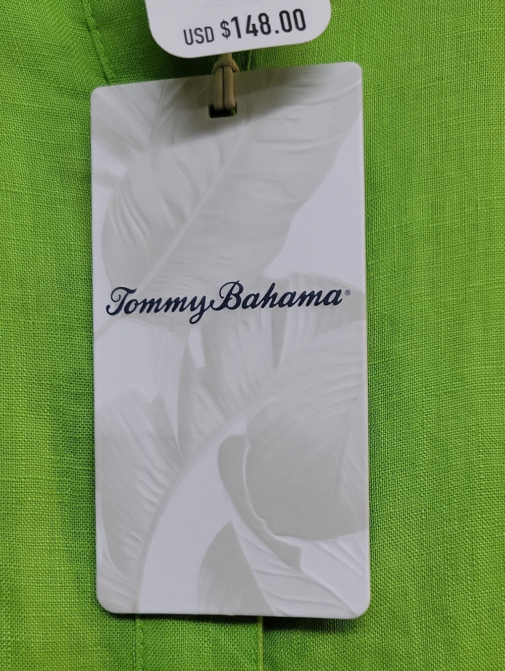 NWT Tommy Bahama Linen Button Front Shirt Dress Tart Apple Green MSRP $148 - Picture 3 of 7